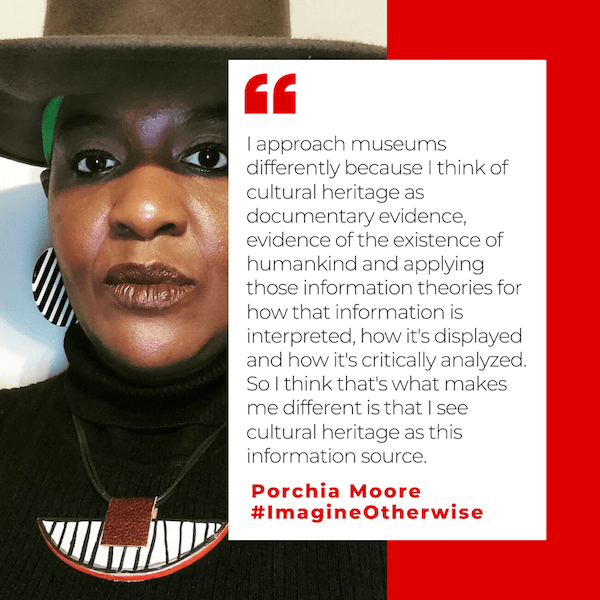 Promotional image of a portrait of Dr. Moore with a long quote partially obscuring her face. 